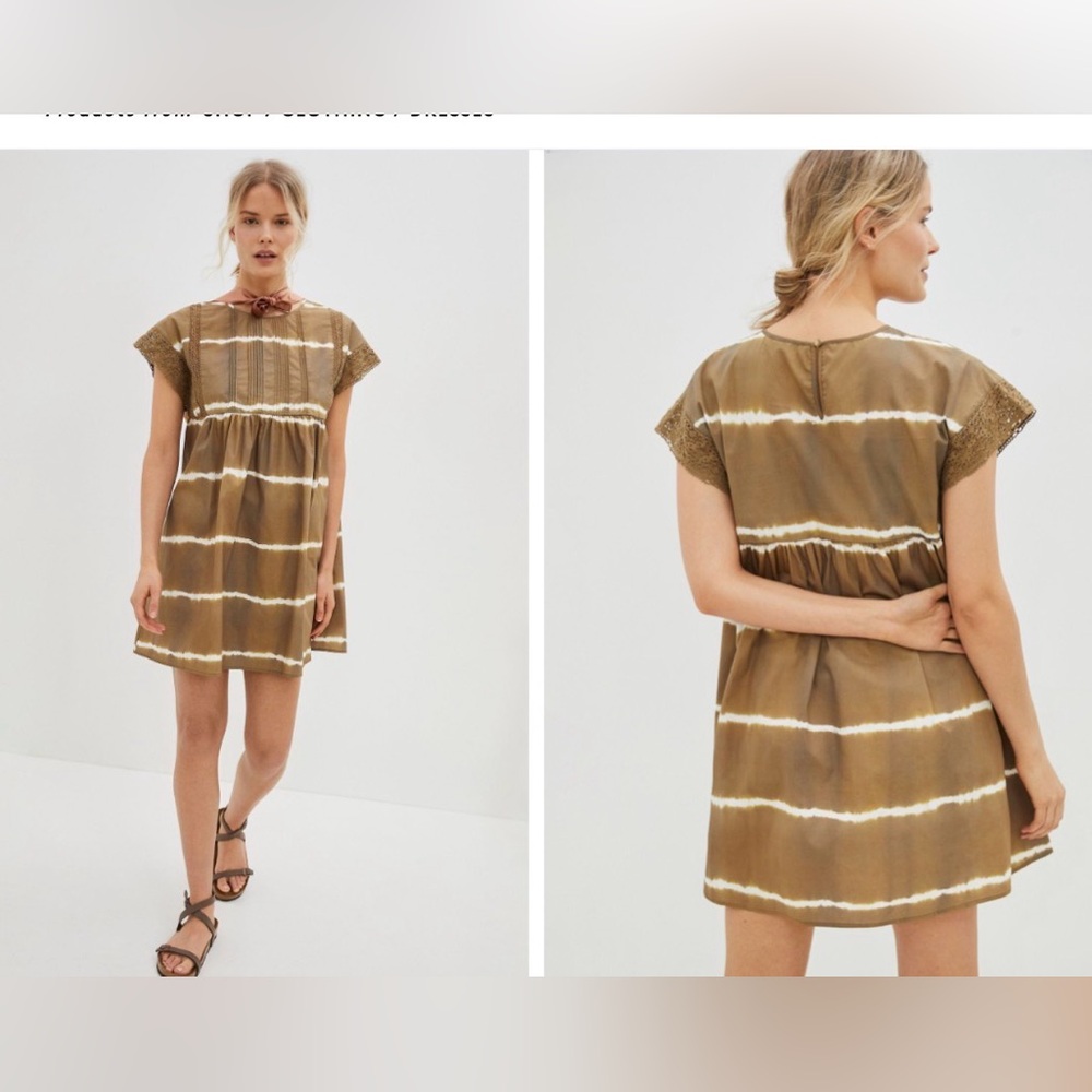 Anthropologie Corey Lynn Calter Brigid Tunic brown cotton mini Dress Size xs